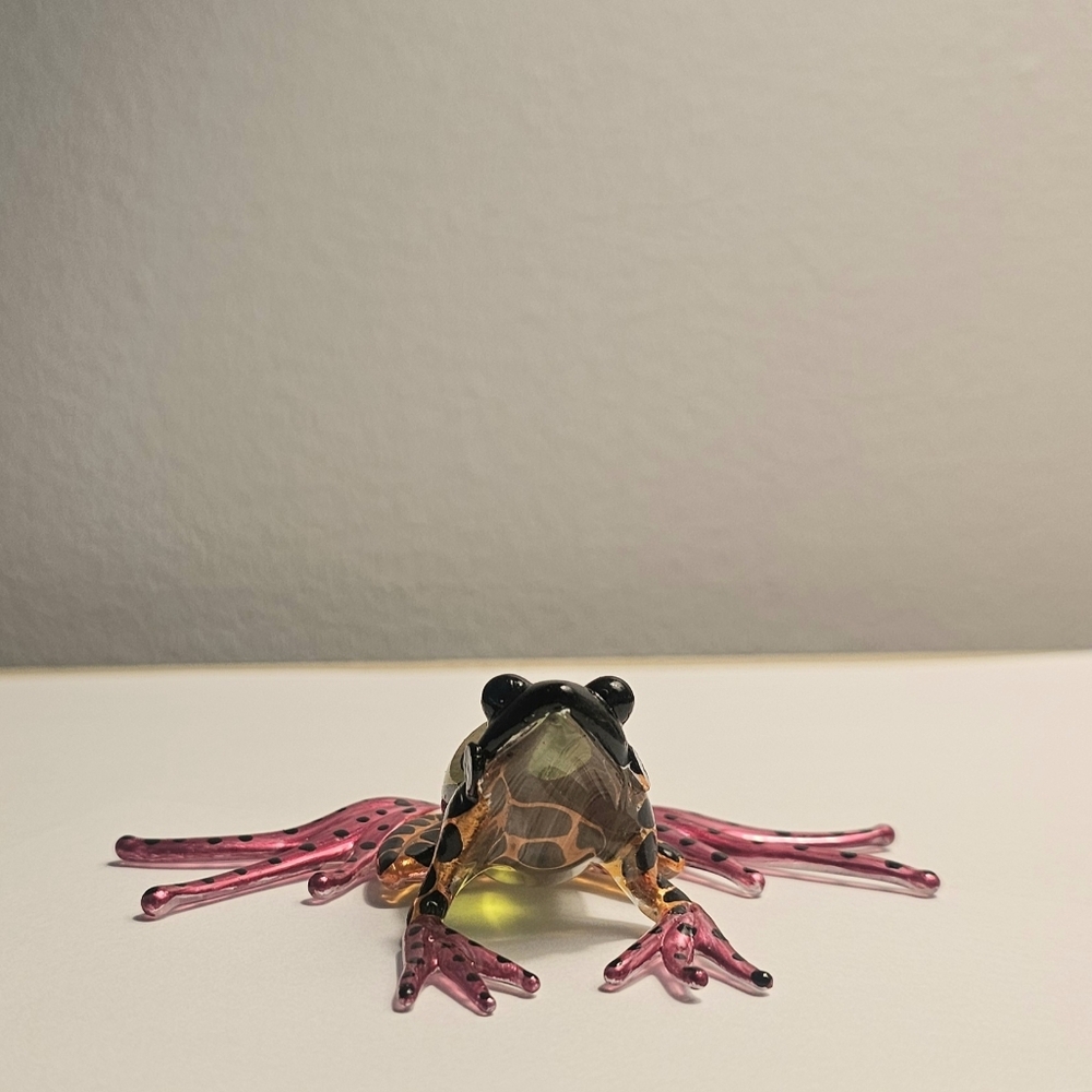 Colorful Glass Frog Figurine